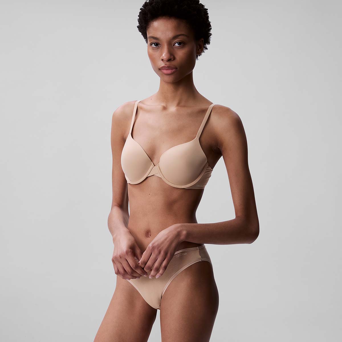 Calvin Klein Perfectly Fit BH med bøjle, beige - LV000F3837 - 7NS - Cedar