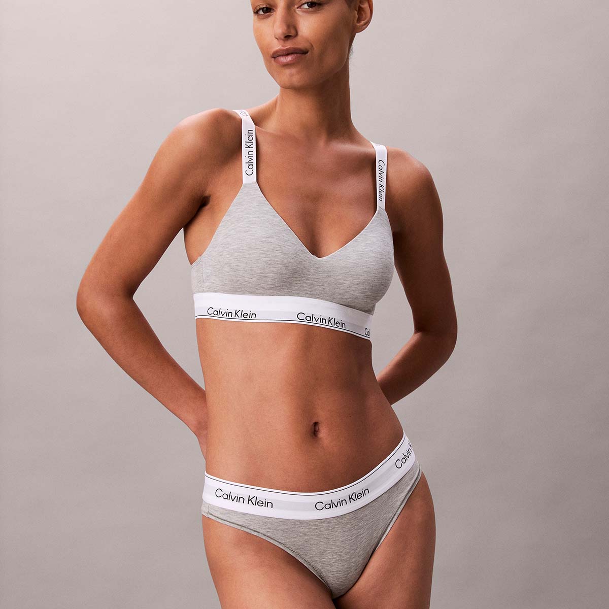 Calvin Klein Icon bralette BH, grå - LV00QF8504 - P7A - Grey Heather