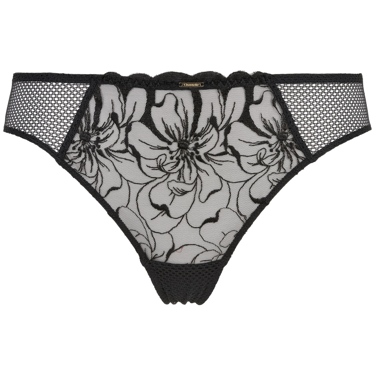 Chantelle Fleurs tanga trusse, sort - C12M90 - 011 - Black