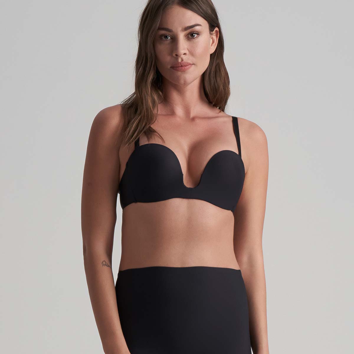 Bye Bra Deep stropløs plunge BH, sort - LBDPSB - Black - Black