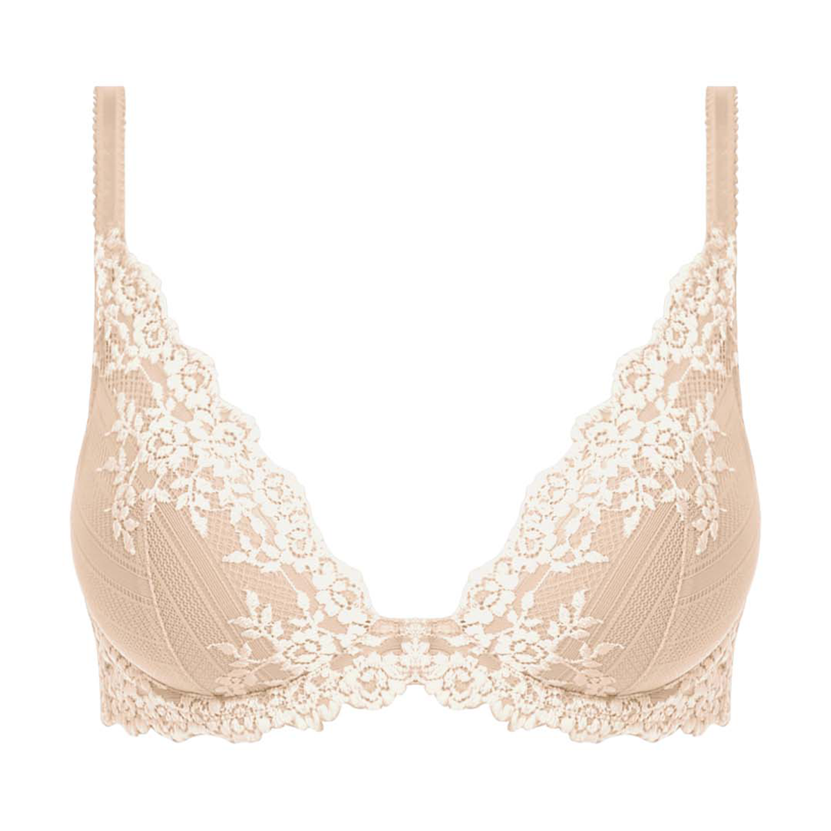 Wacoal Embrace Lace plunge BH, nude - WA853291 - 271 - Naturally Nude/Ivory