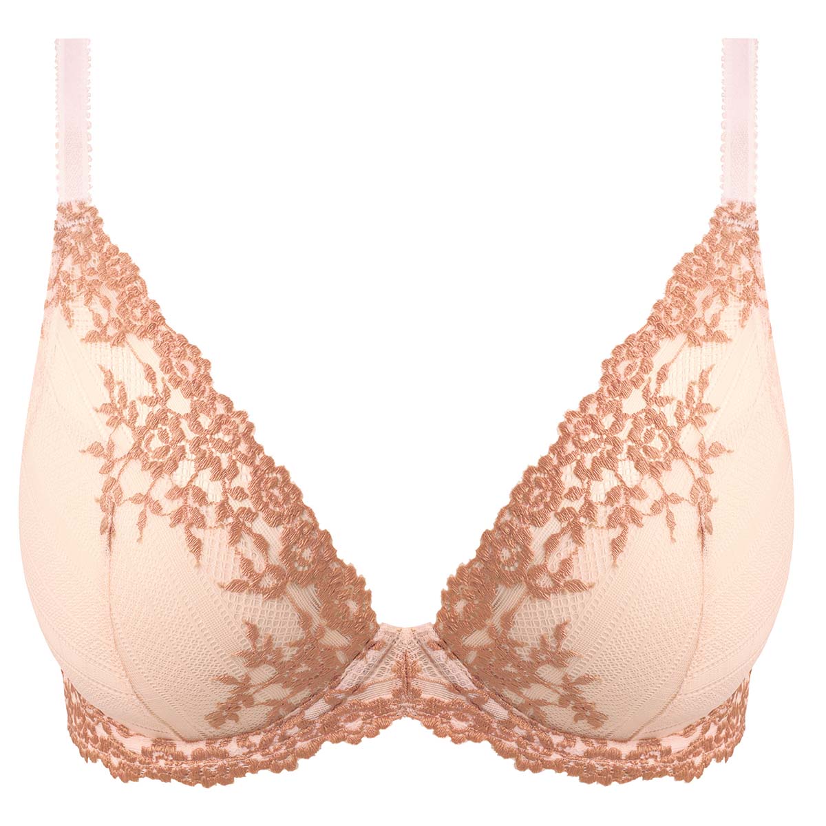Wacoal Embrace Lace plunge BH, lyserød - WA853291 - 688 - Angel Wing/Rose Dust