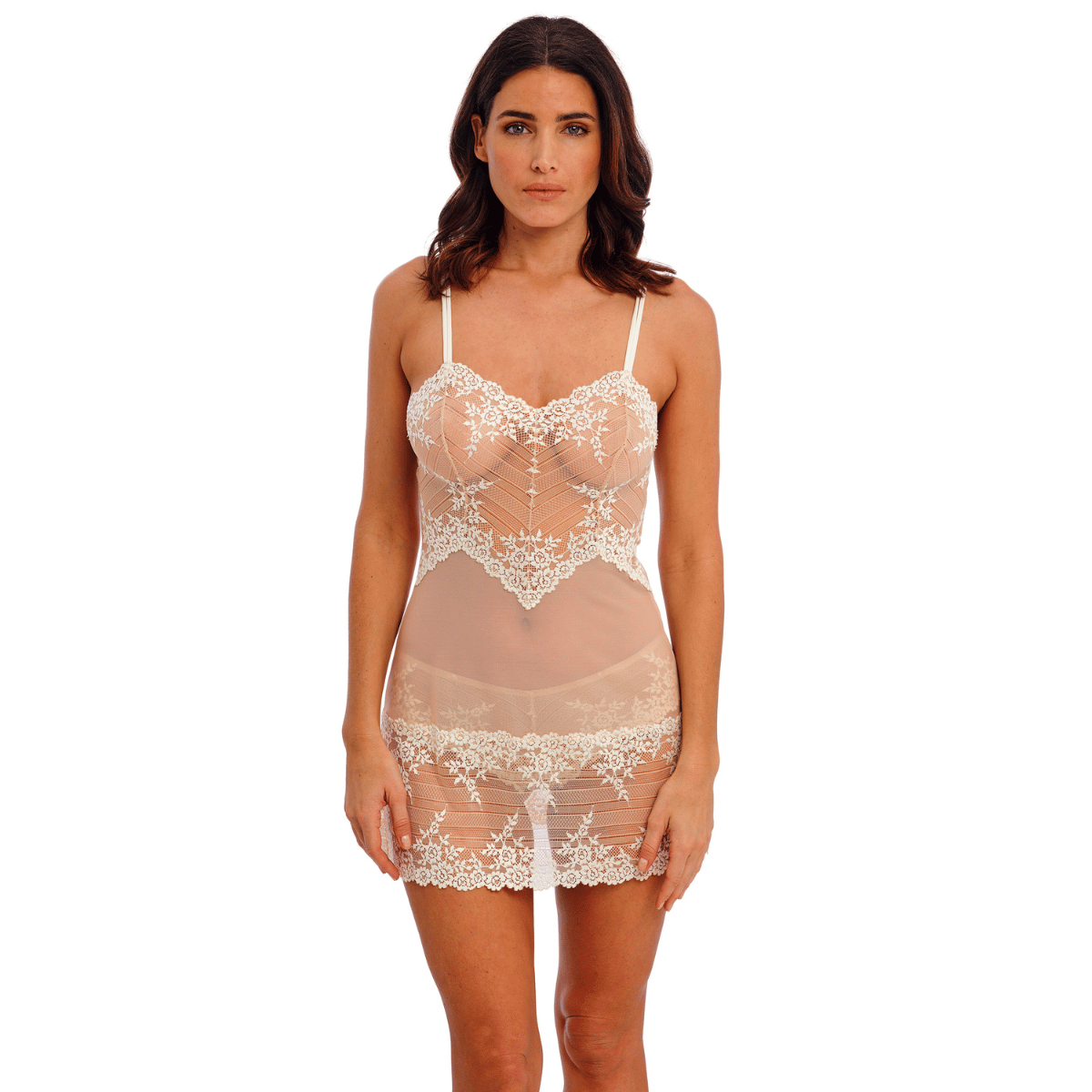 Wacoal Embrace Lace natkjole, nude - WA814191 - 271 - Naturally Nude/Ivory