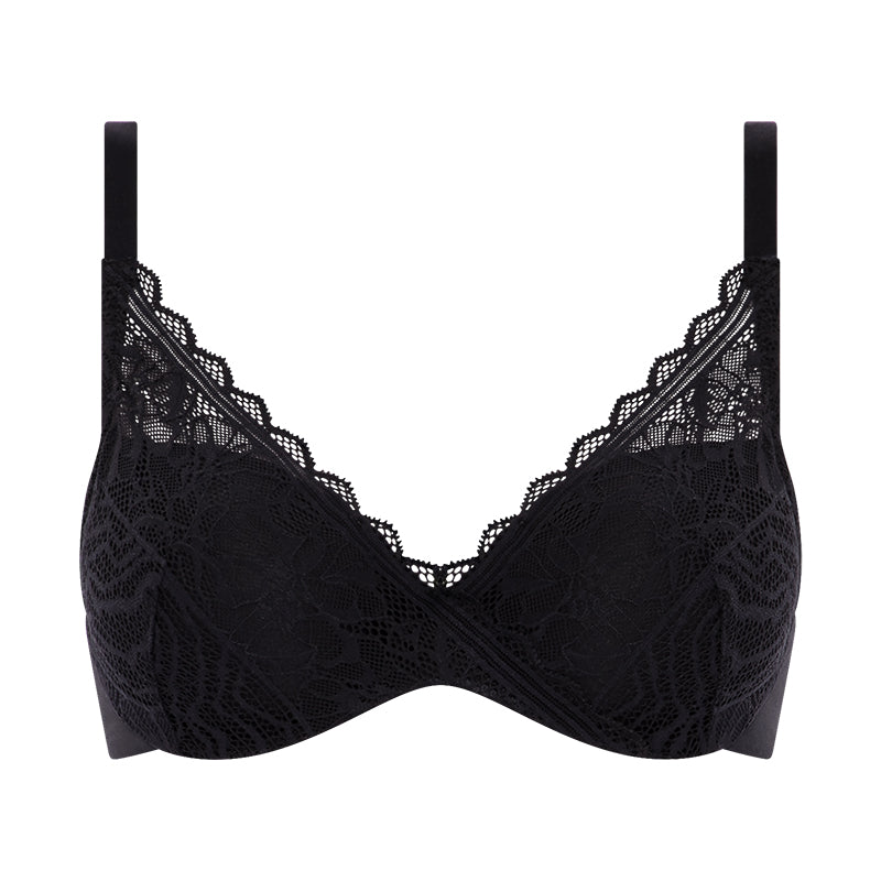 Chantelle EasyFeel Floral Touch BH med bøjle, sort - C94260 - 011 - Black