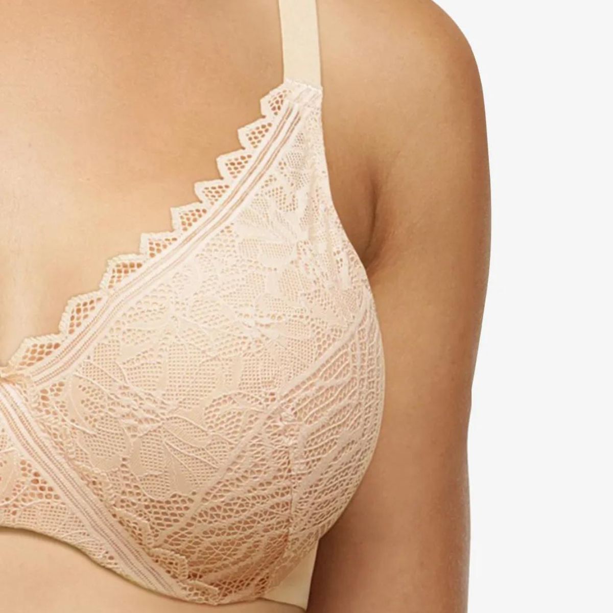 Chantelle EasyFeel Floral Touch BH med bøjle, beige - C94260 - 01N - Golden Beige