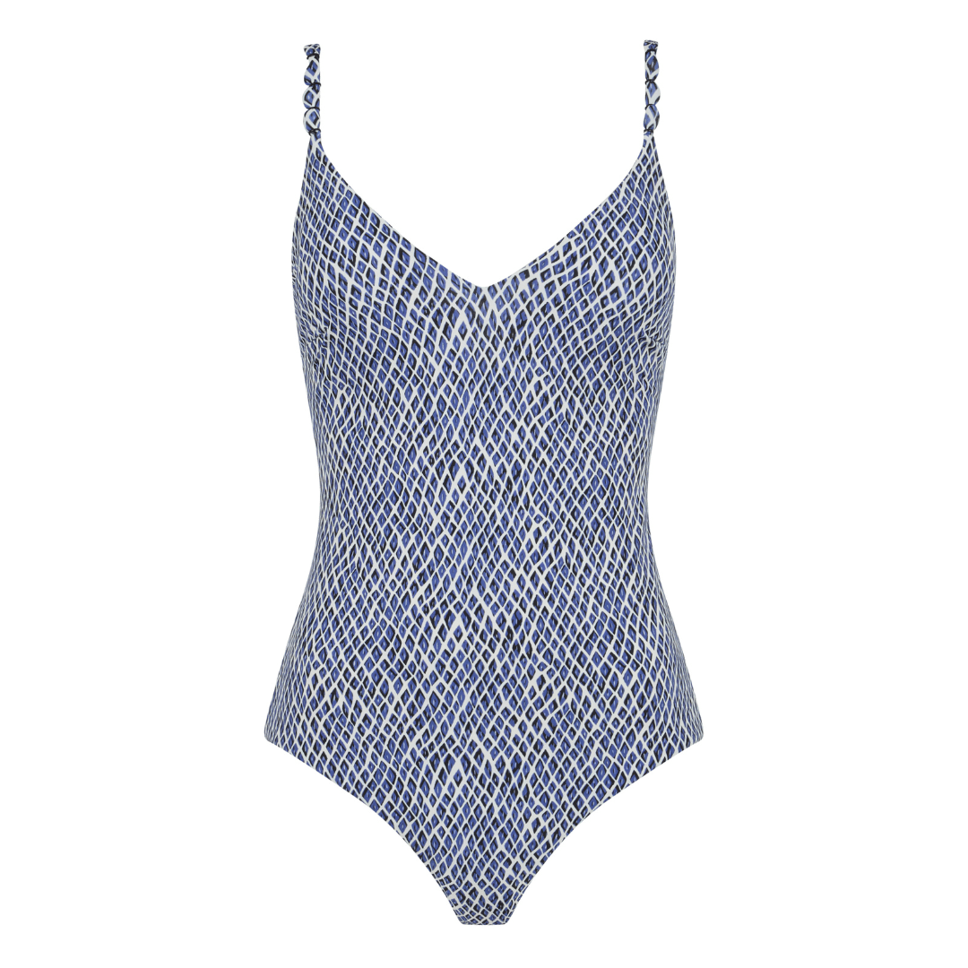 Femilet Tidra badedragt uden bøjle, multi - FS5370 - A45 - Blue Reptile