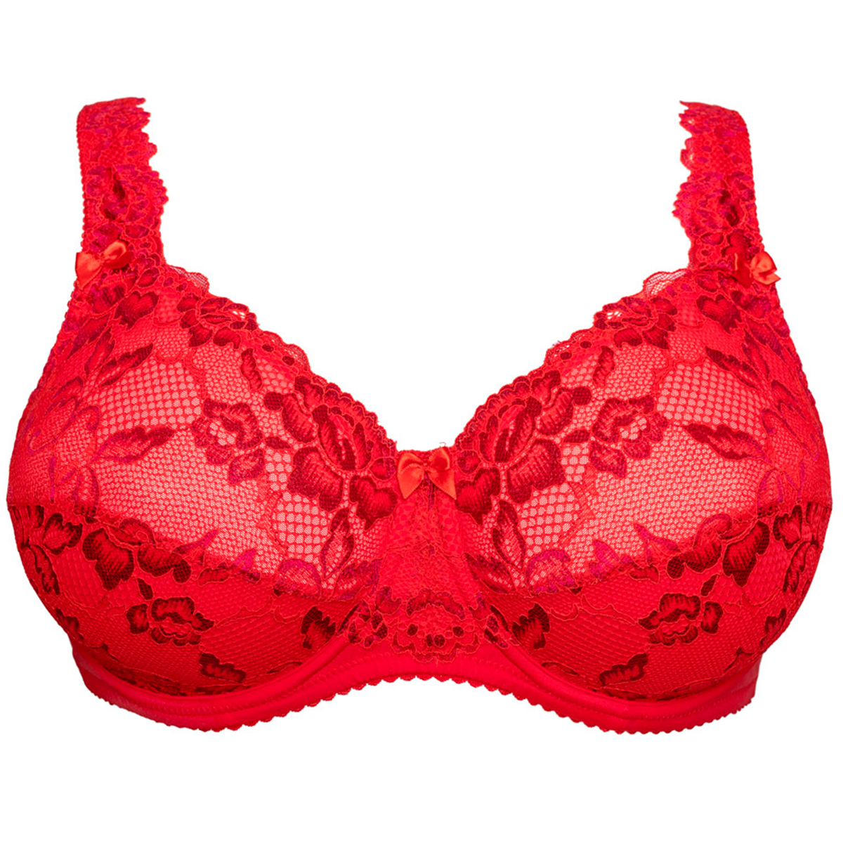 Plaisir Beate Luxury Lace BH med bøjle, rød - 619435 - 28 - Salsa