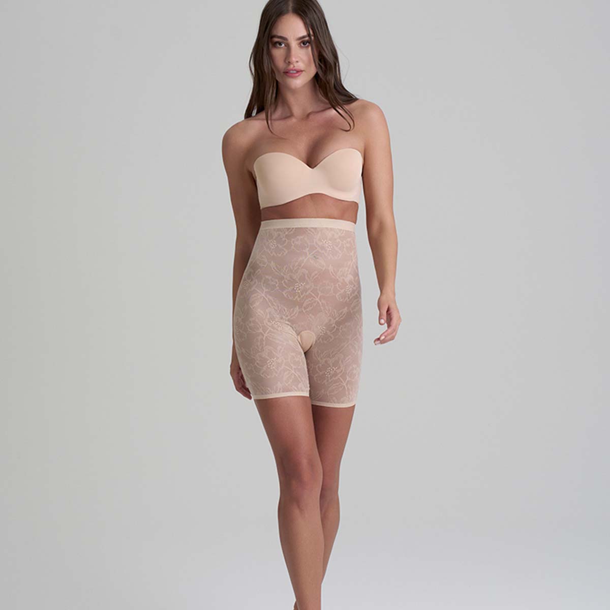 Bye Bra Lacy High Waist Shaping shorts, beige - LACHWS - Beige - Beige