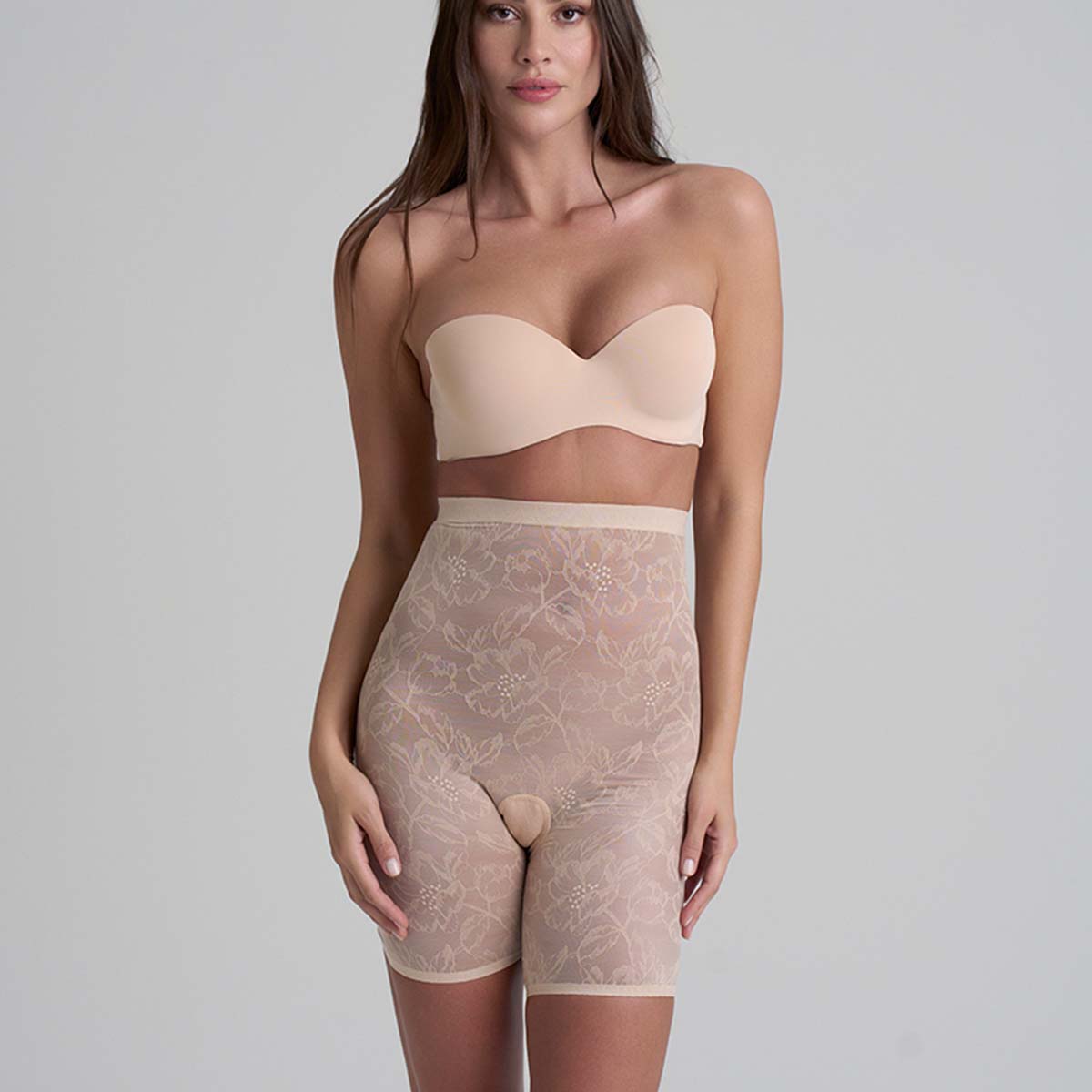 Bye Bra Lacy High Waist Shaping shorts, beige - LACHWS - Beige - Beige