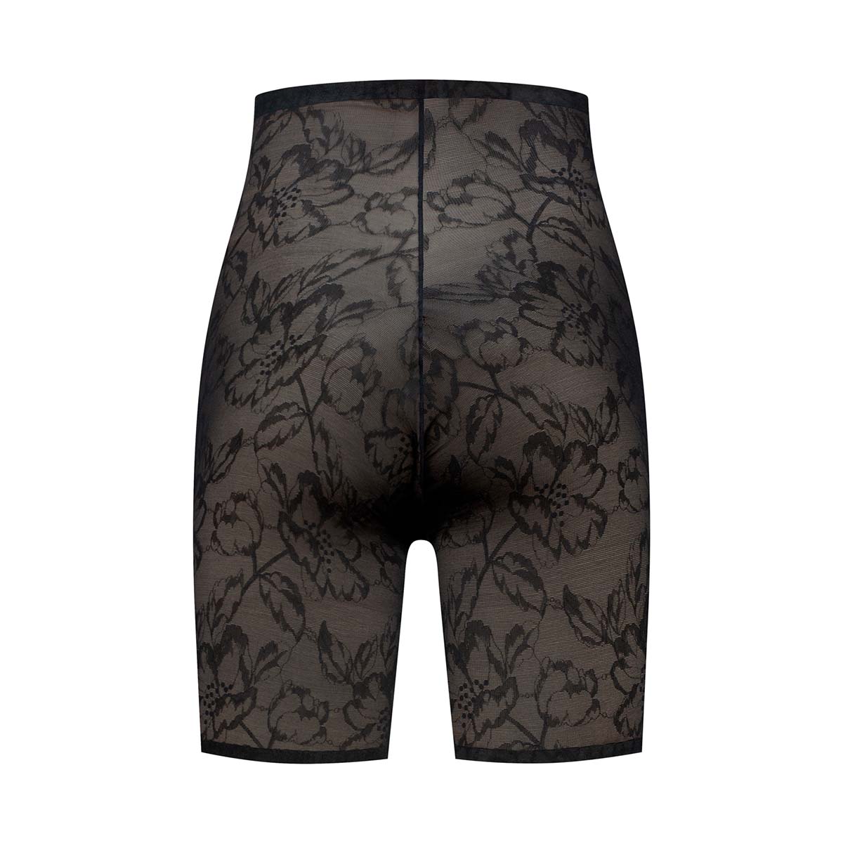 Bye Bra Lacy High Waist Shaping shorts, sort - LACHWS - Black - Black