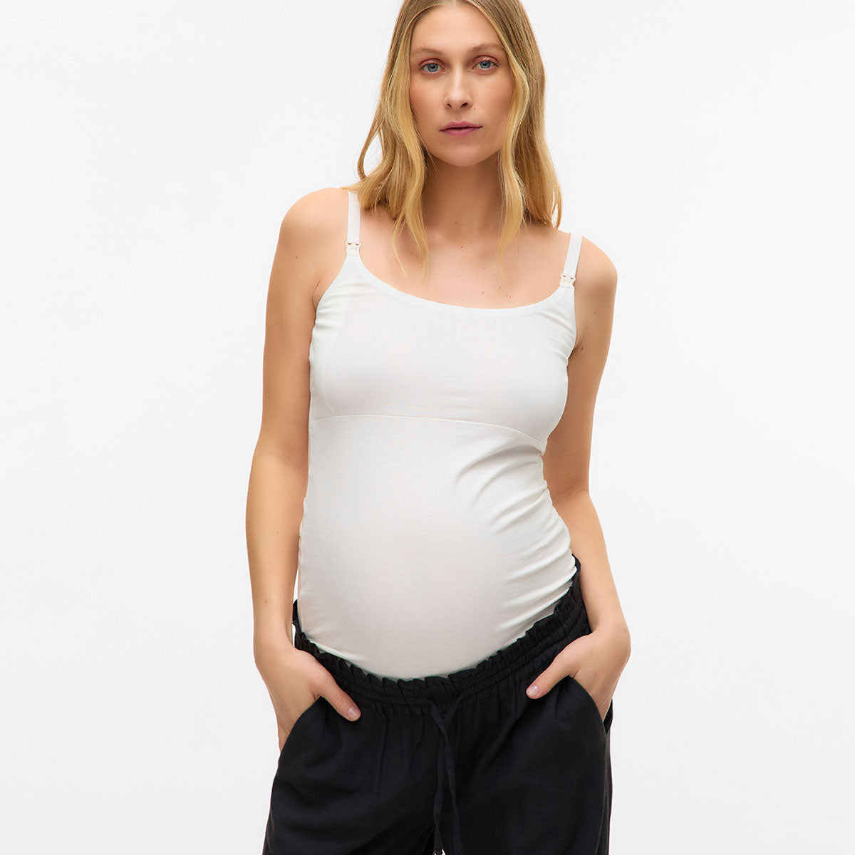 Mamalicious MLkerrie 2-pak graviditetstop, multi - 20018963 - Black/snow White - Black/snow White