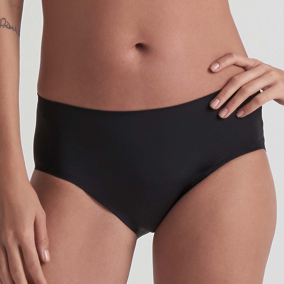 Bye Bra Laminated Medium Flow menstruationstrusse, sort - PRDLH - Black - Black