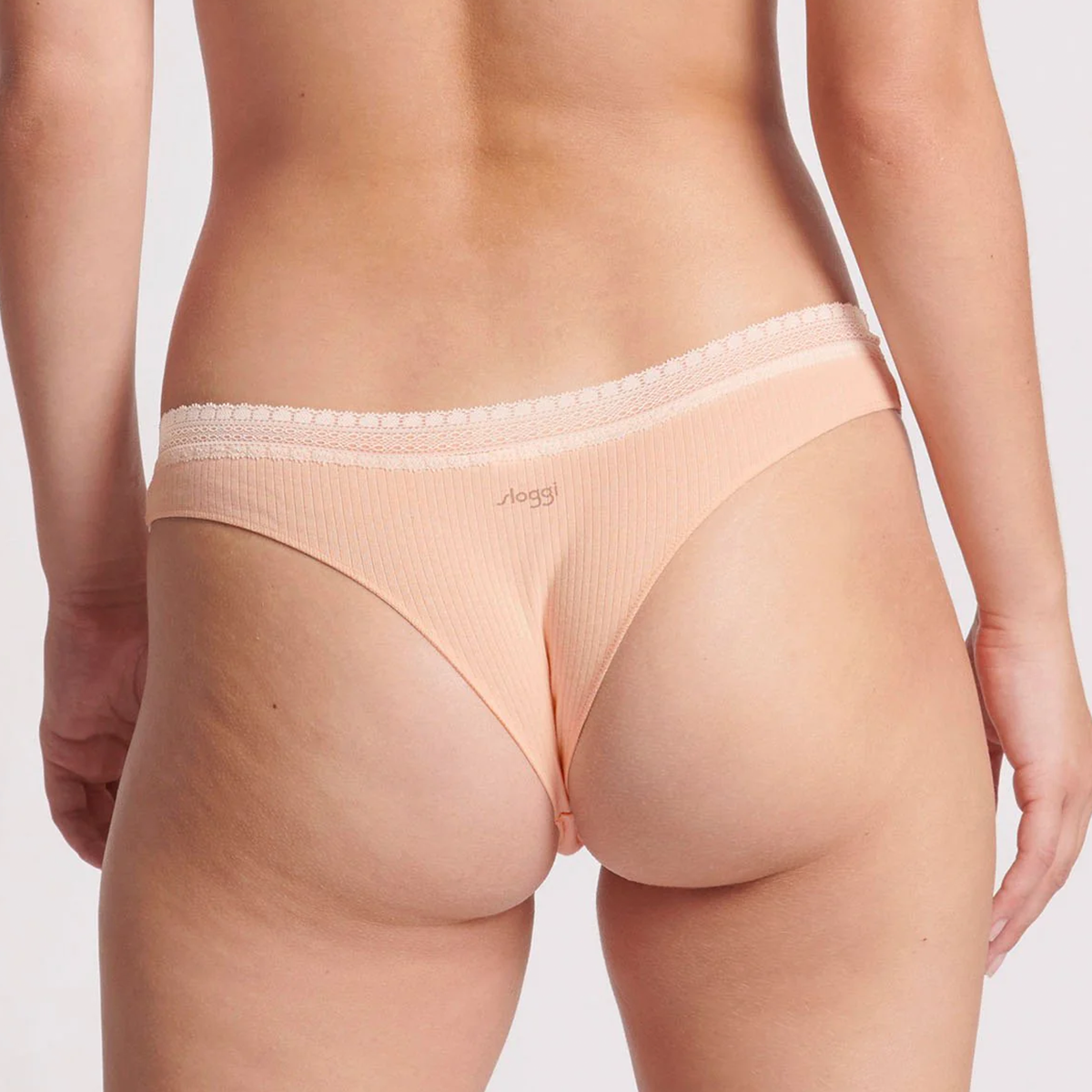 Sloggi GO Ribbed 2-Pack brazilian trusse, lyserød - 10213152 - 00BG - Powder Orange