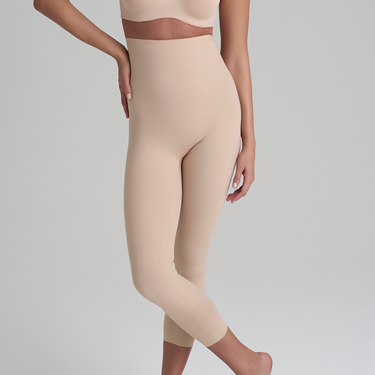 Bye Bra Sculpting High Waist Capri leggings, beige - SCPCAP - Beige - Beige