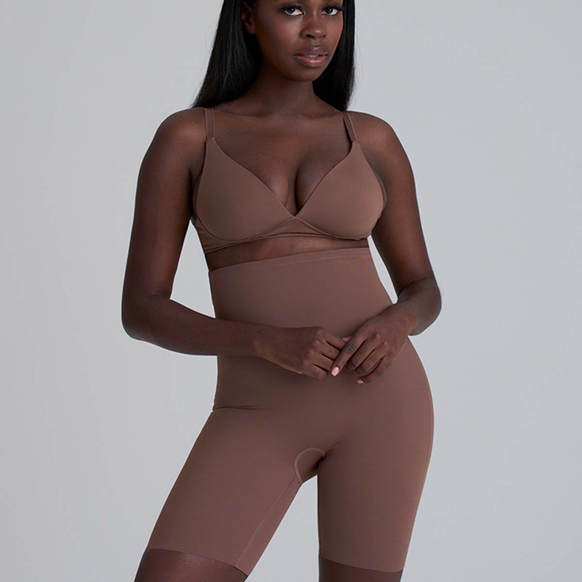 Bye Bra Sculpting High Waist shorts, brun - SCPHWS - Cocoa - Cocoa