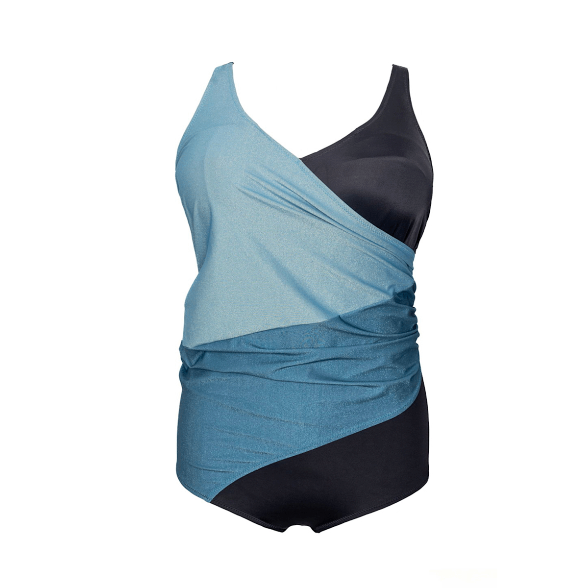Plaisir Wave badedragt uden bøjle, multi - T0067-24 - Black/Sparkley - Black/Sparkley