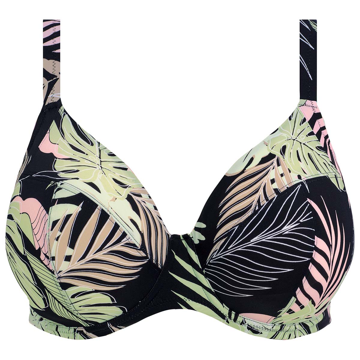 Elomi Tropical Retreat bikini top med bøjle, multi - ES801902 - BLK - Black