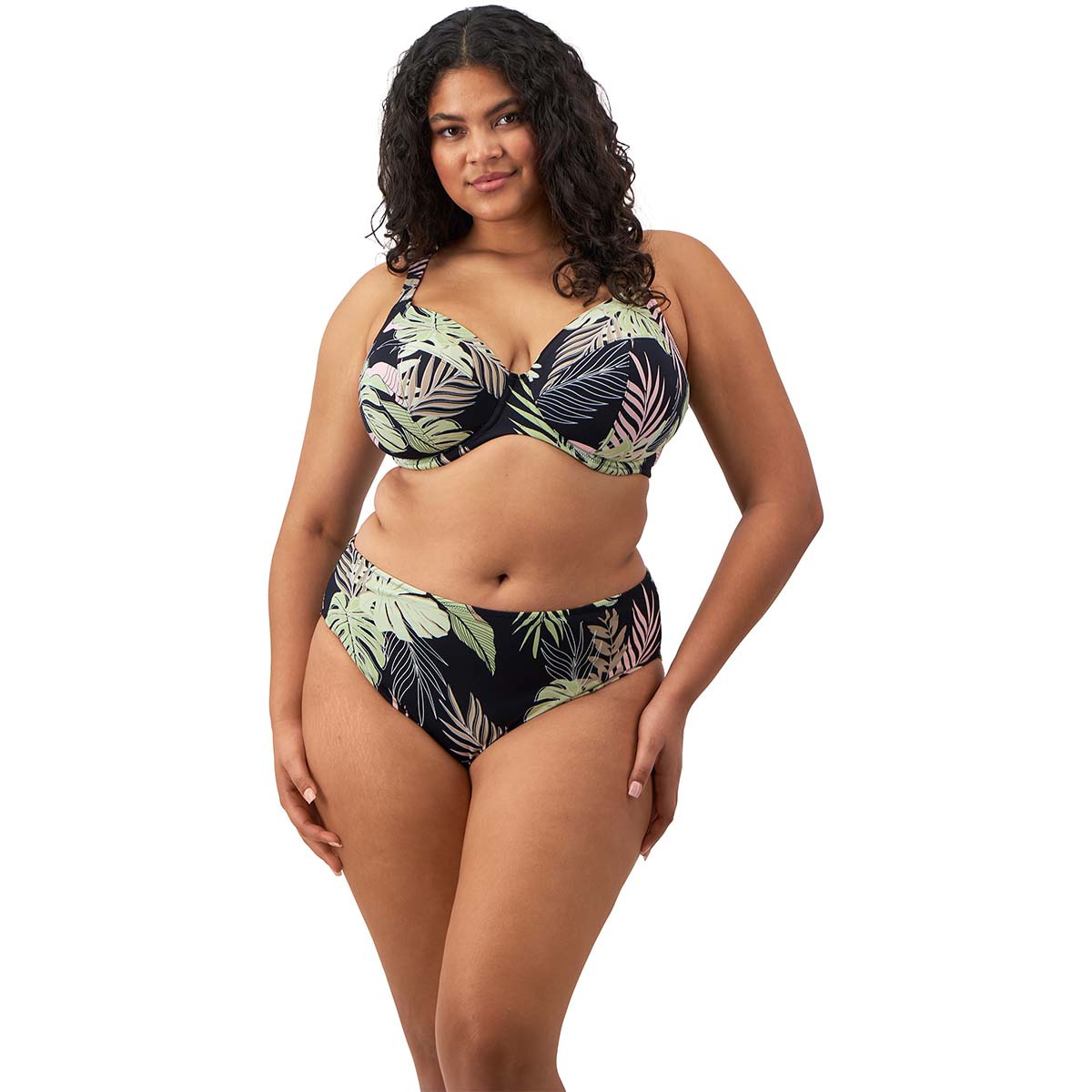 Elomi Tropical Retreat bikini top med bøjle, multi - ES801902 - BLK - Black