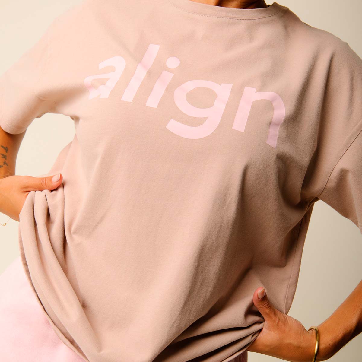Copenhagen Cartel x Align by Blume t-shirt, brun - 163206 - HAZEL - Hazel