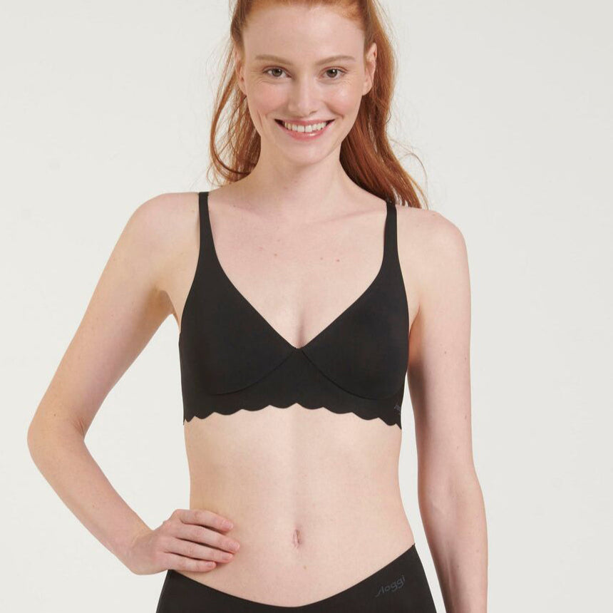 Sloggi Zero Microfibre 2.0 Soft BH uden bøjle, sort - 10214720 - 0004 - Black