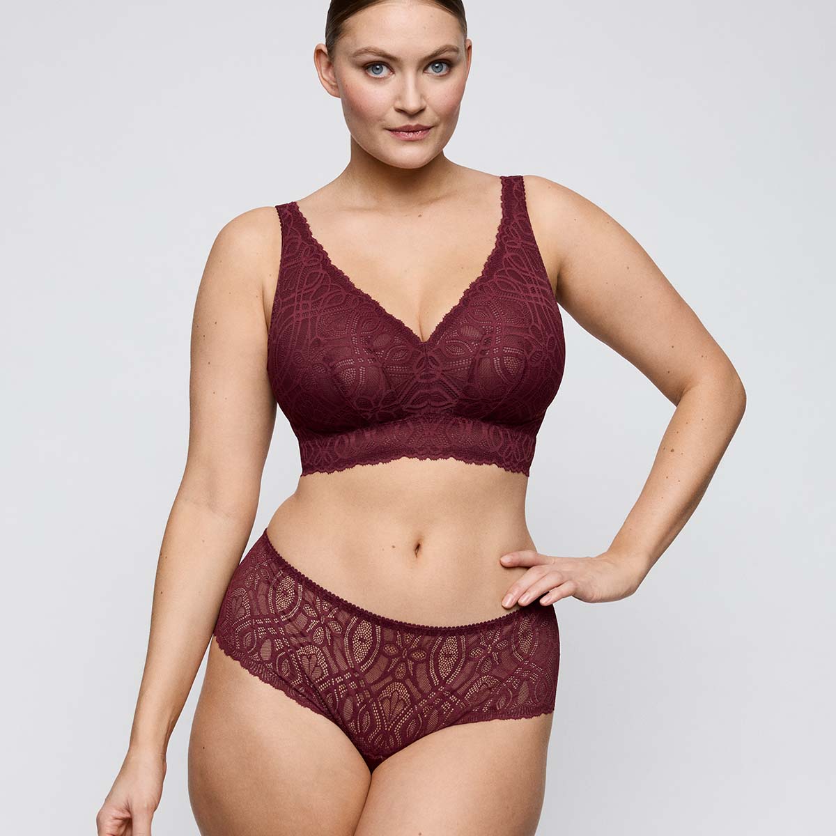 PrimaDonna Salerno bralette BH, bordeaux - 0163536 - EVR - Evening Red
