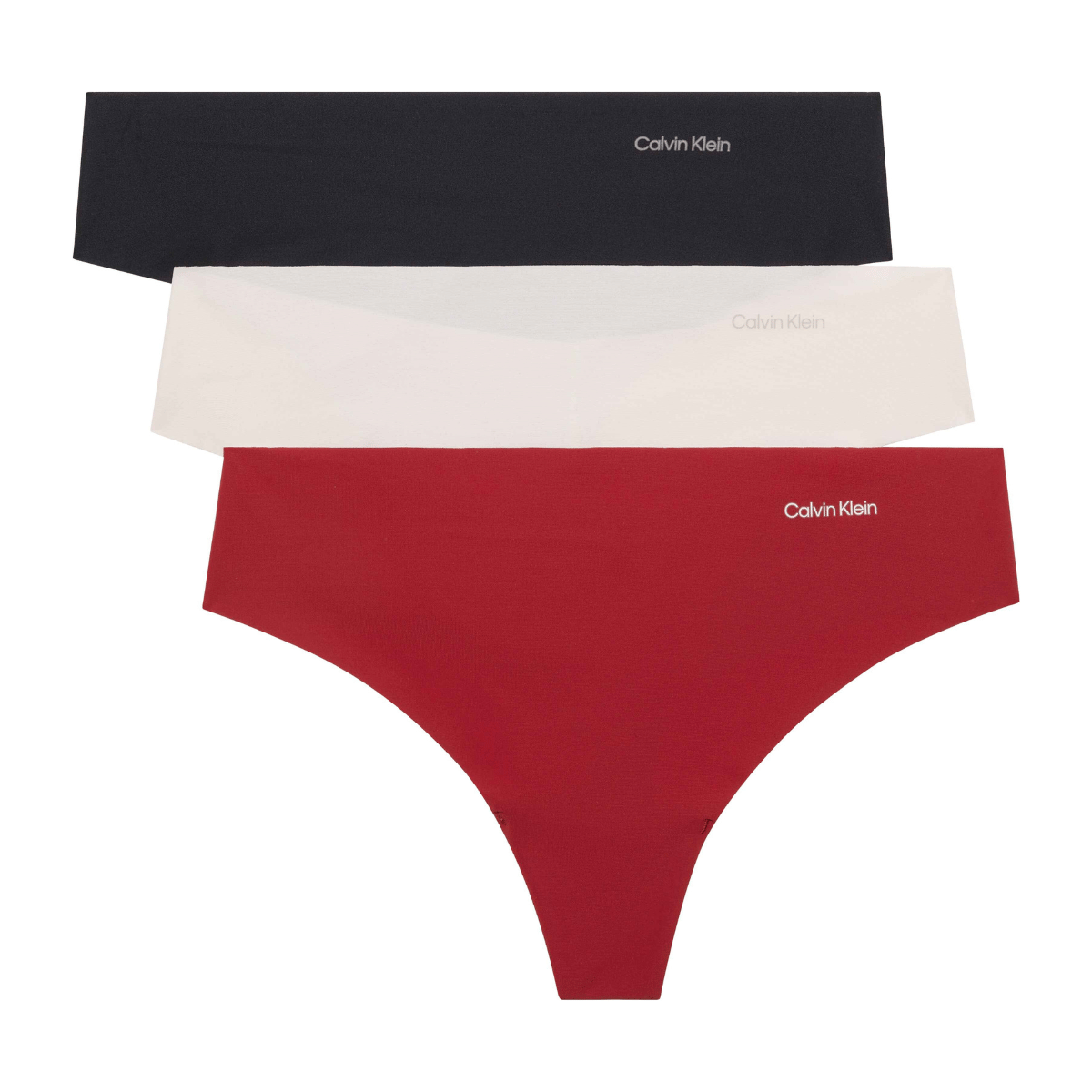 Calvin Klein Invisibles 3-Pack g-streng, multi - 000QD3558E - 31O - Red Stamp/Nymph Thigh/Black
