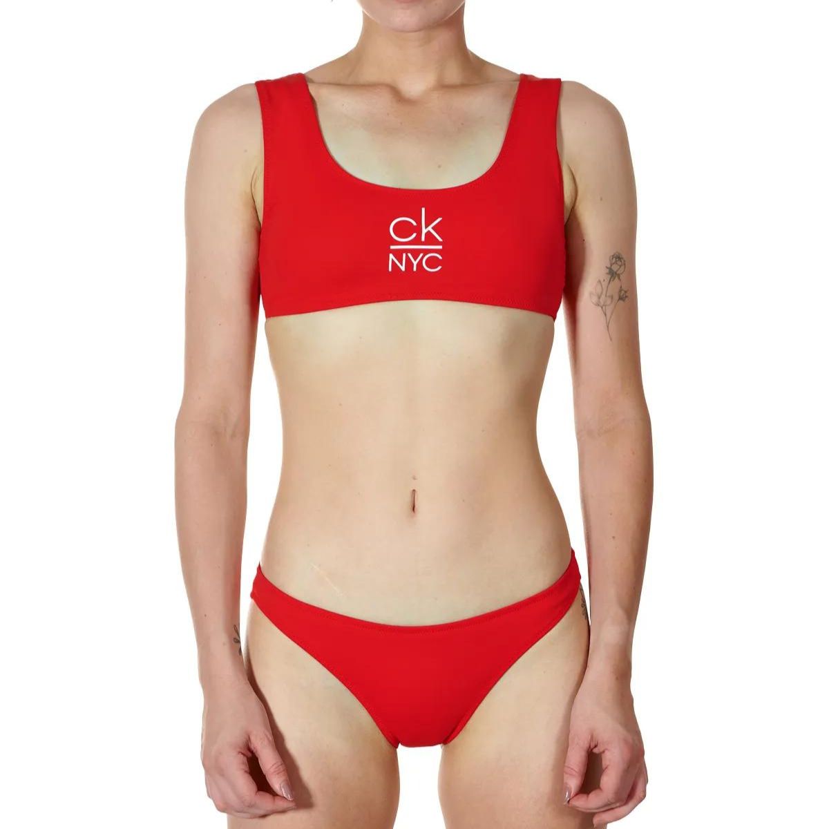 Calvin Klein Bikini Bralette bikini top, rød - 00923 - XBG - High Risk Red