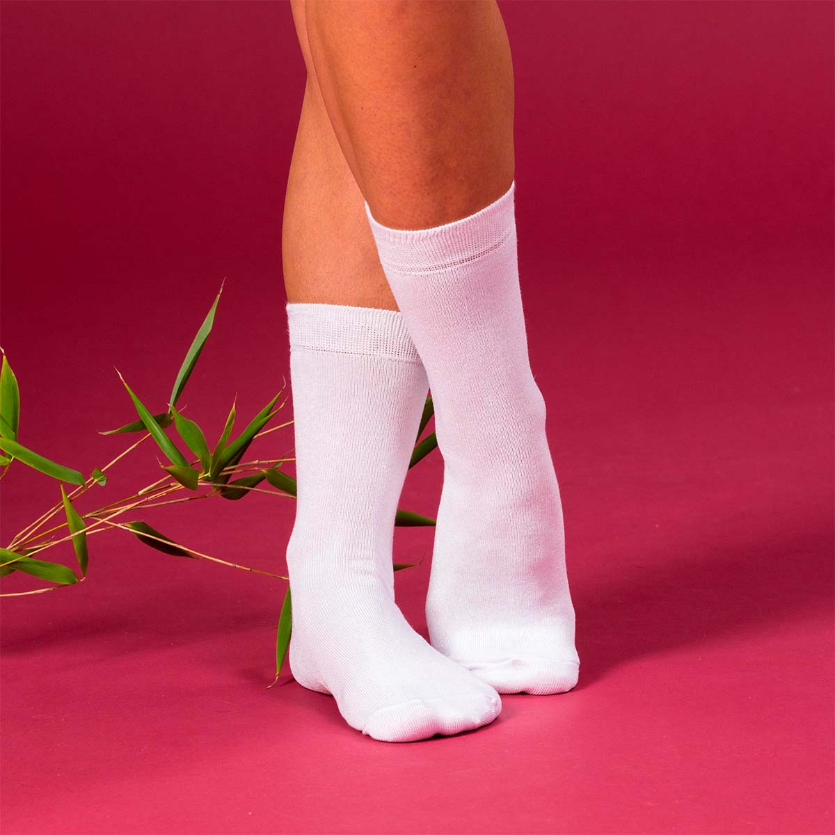 Trofé 2-pak bambusstrømper, hvid - 02400 - 1000 - White