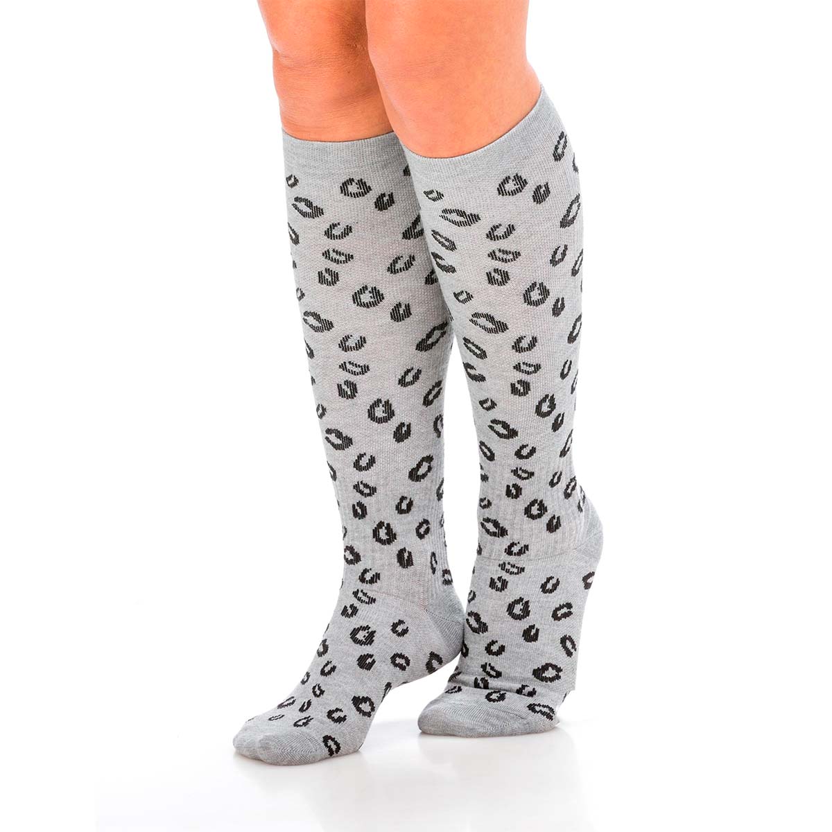 Trofé støttestrømper, leopard - 02601 - 1222 - Grey