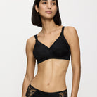 Triumph Doreen + Cotton 01 N BH uden bøjle, sort - 10004928 - 0004 - Black