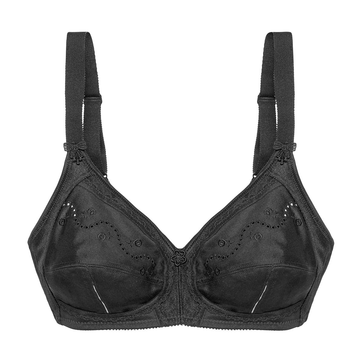 Triumph Doreen + Cotton 01 N BH uden bøjle, sort - 10004928 - 0004 - Black