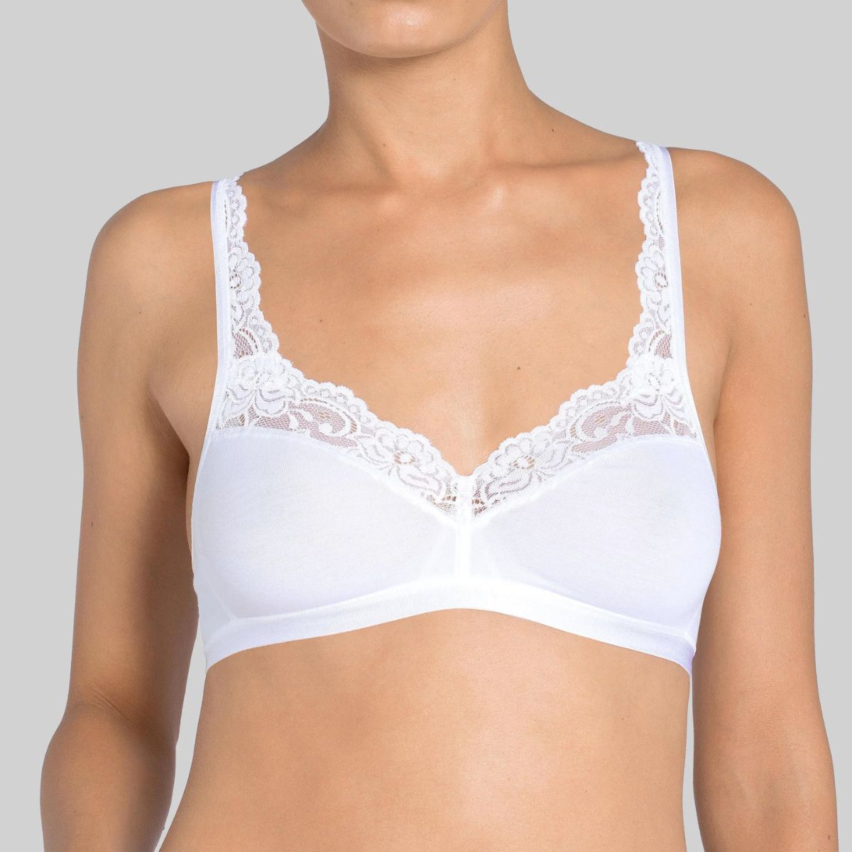 Sloggi Romance Soft BH uden bøjle, hvid - 10031898 - 0003 - White