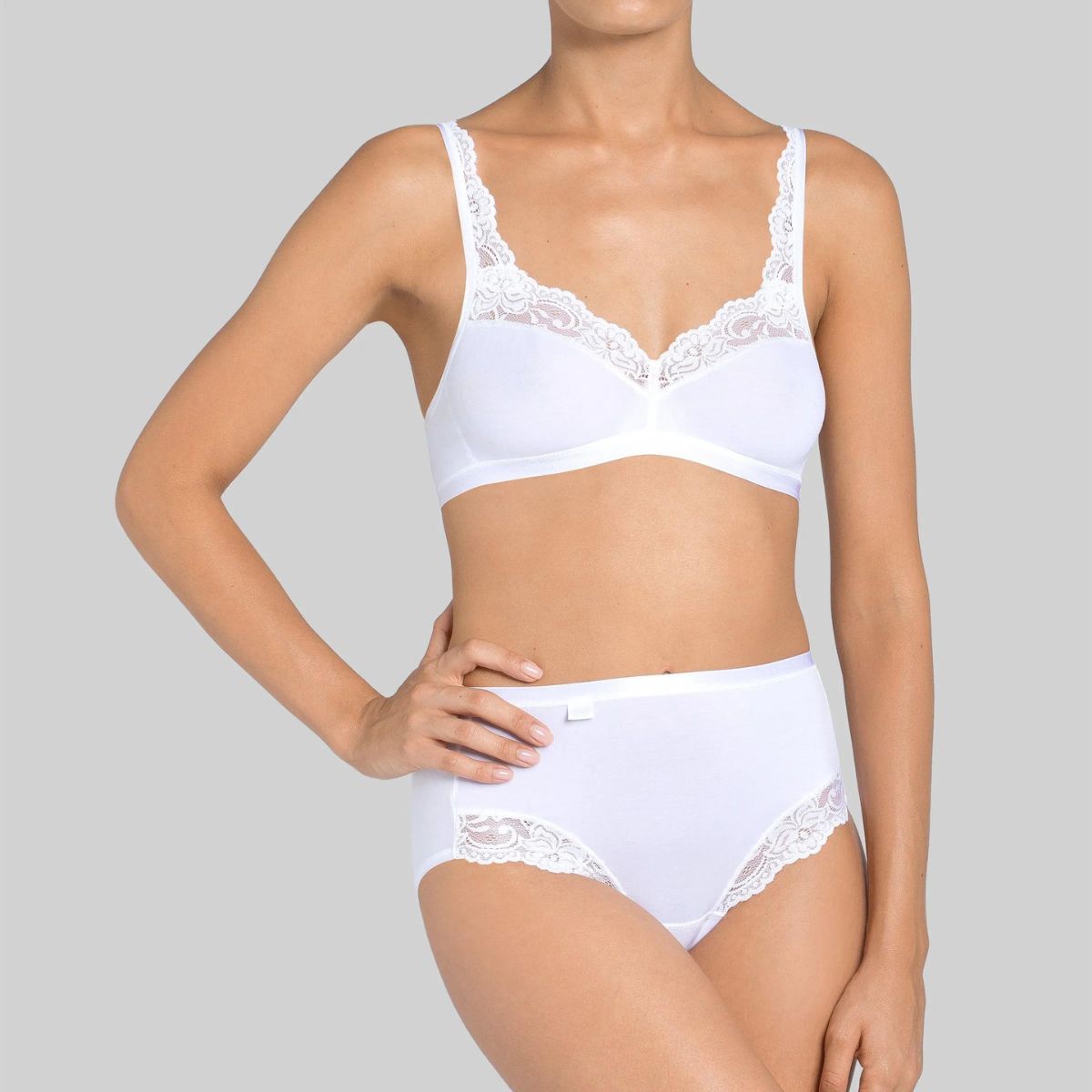 Sloggi Romance Soft BH uden bøjle, hvid - 10031898 - 0003 - White