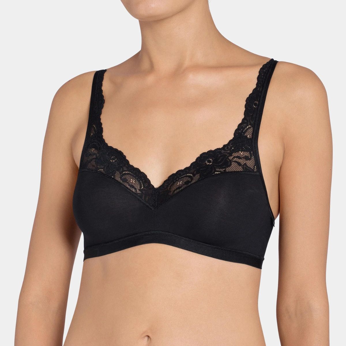 Sloggi Romance Soft BH uden bøjle, sort - 10031898 - 0004 - Black