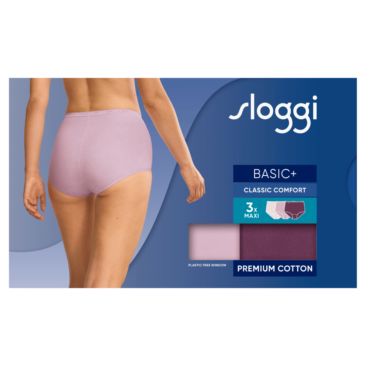 Sloggi Basic+ C3P 3-Pack maxi trusse, multi - 10105593 - V013 - Multiple Colours
