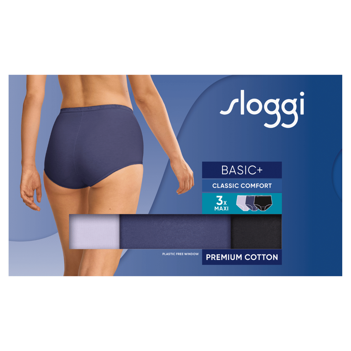 Sloggi Basic+ C3P 3-Pack maxi trusse, multi - 10105593 - V019 - Multiple Colours