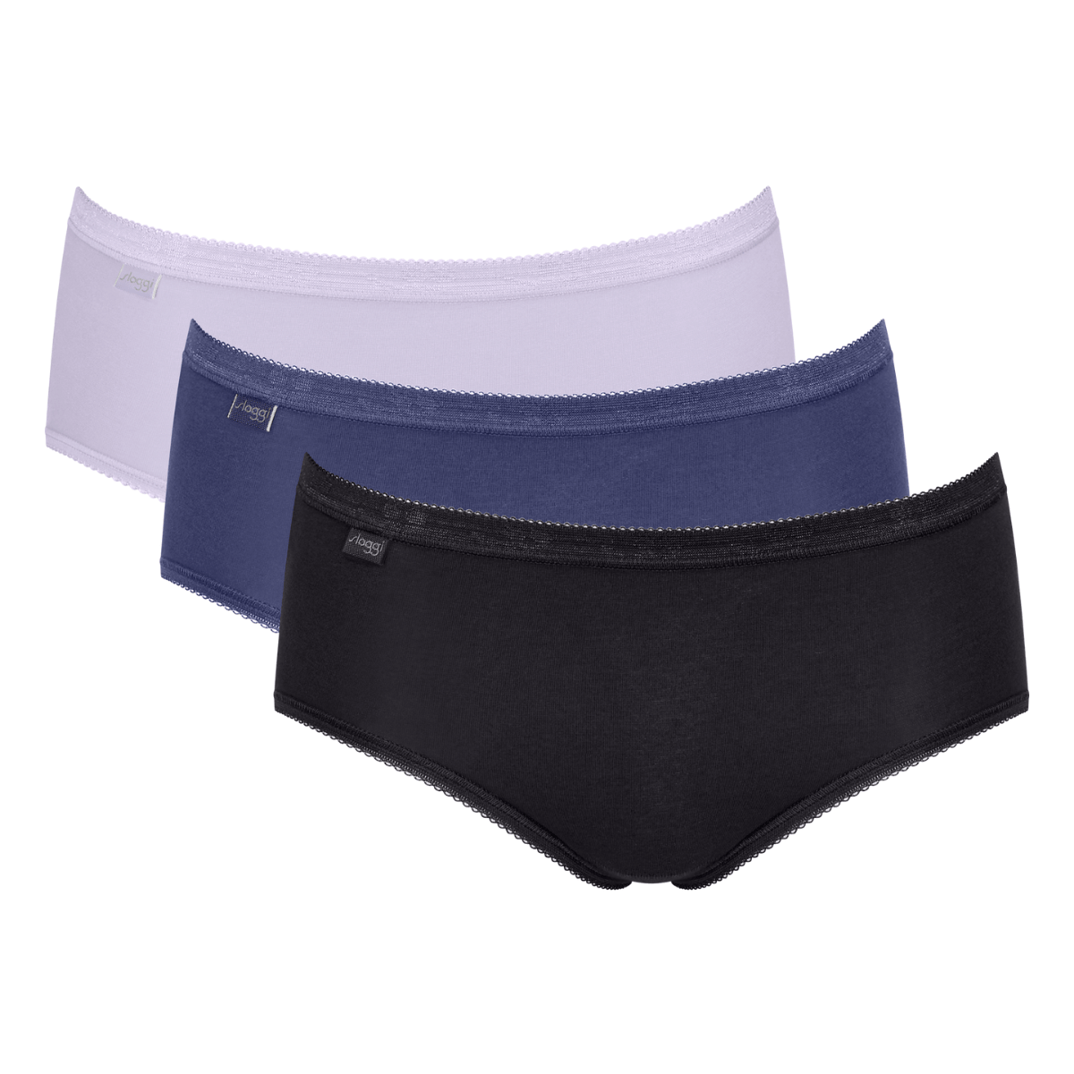 Sloggi Basic+ 3-Pack midi trusse, multi - 10107163 - V019 - Multiple Colours