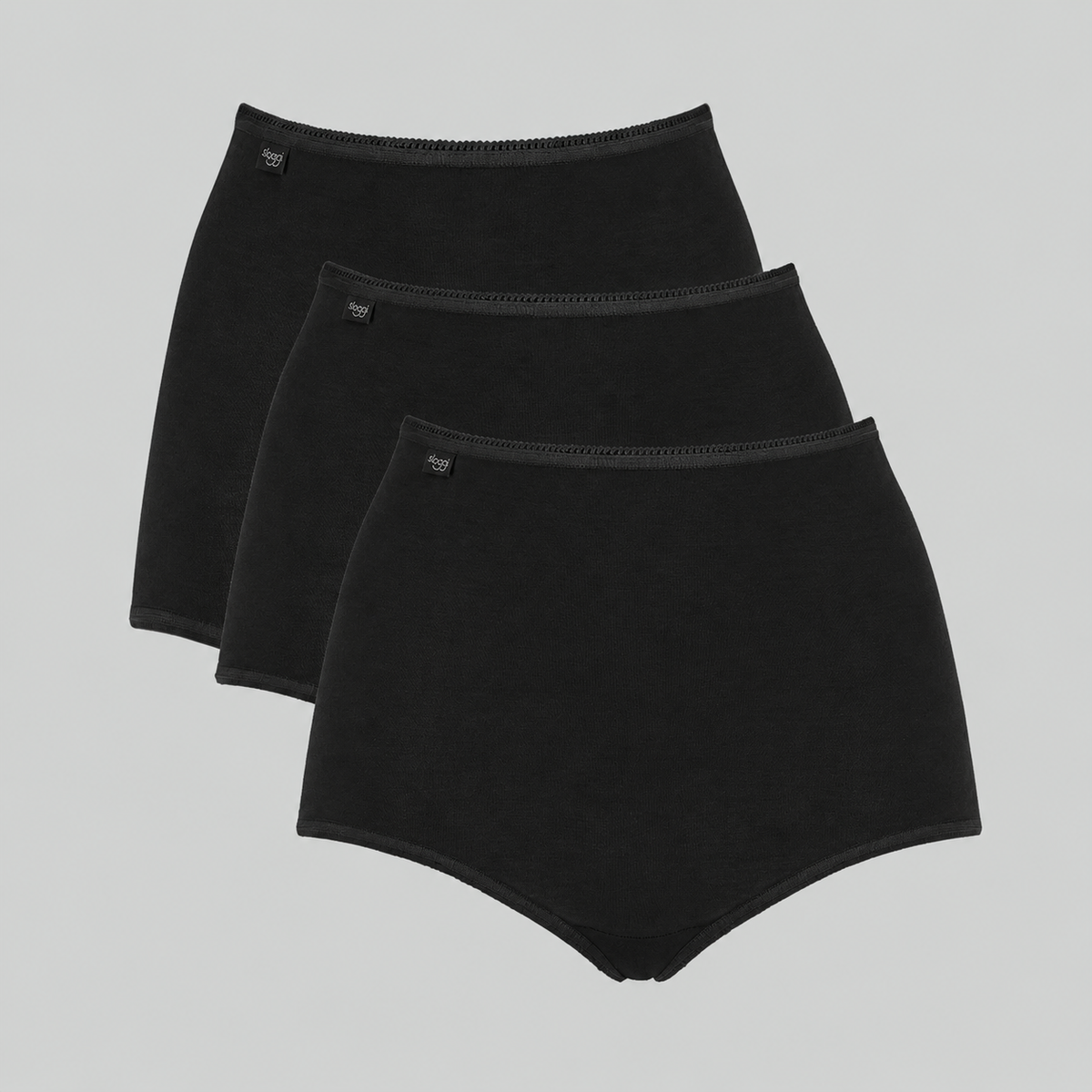 Sloggi 24/7 Cotton 3-pak maxi trusse, sort - 10167220 - 0004 - Black