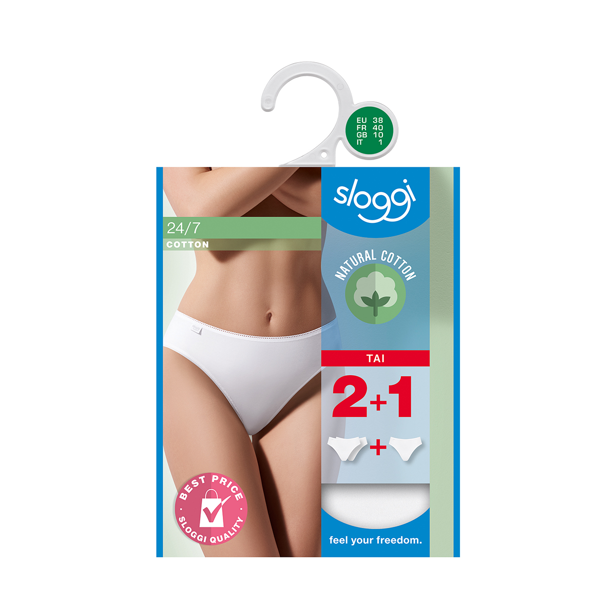 Sloggi 24/7 Cotton H 3-Pack tai trusse, hvid - 10167222 - 0003 - White