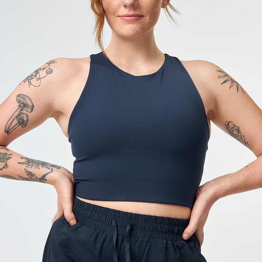 Girlfriend Collective Dylan sports BH, blå - 1017 - Midnight - Midnight