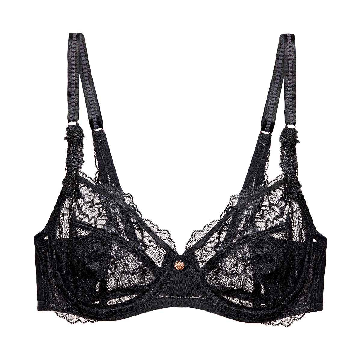 Triumph Peony Florale W BH med bøjle, sort - 10181768 - 0004 - Black