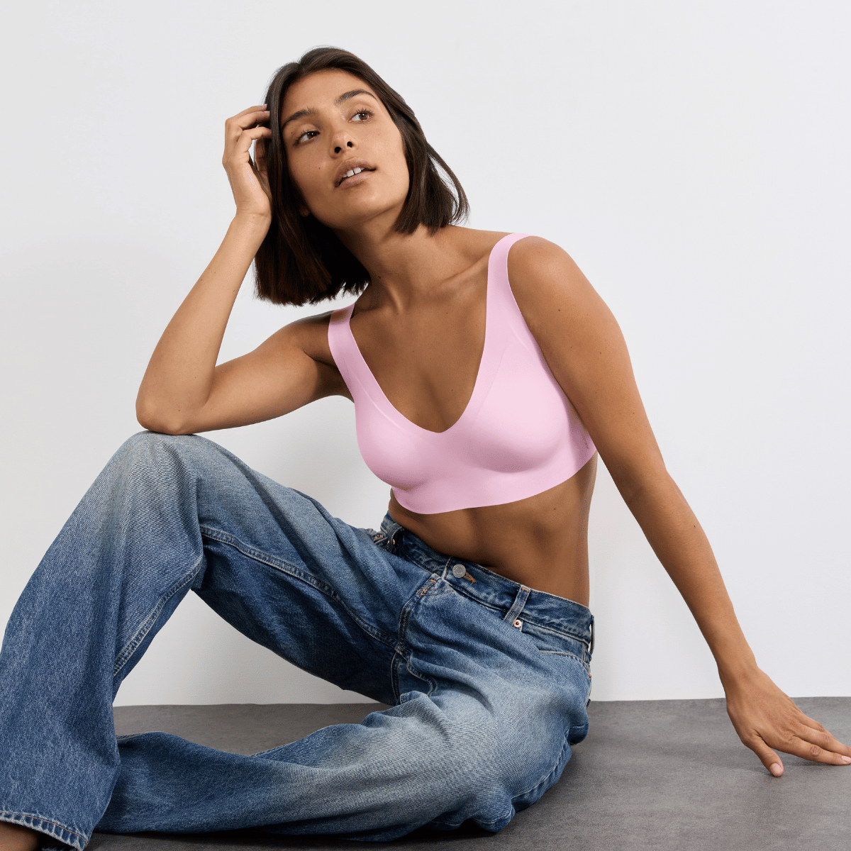Sloggi Zero Feel 2.0 bralette BH, lyserød - 10217728 - 1588 - Floral Pink