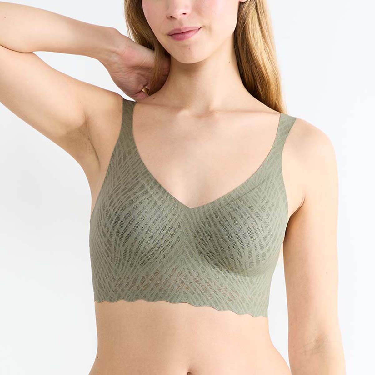 Sloggi Zero Feel Bliss bralette BH, grøn - 10219598 - 00IQ - Moss Green Old