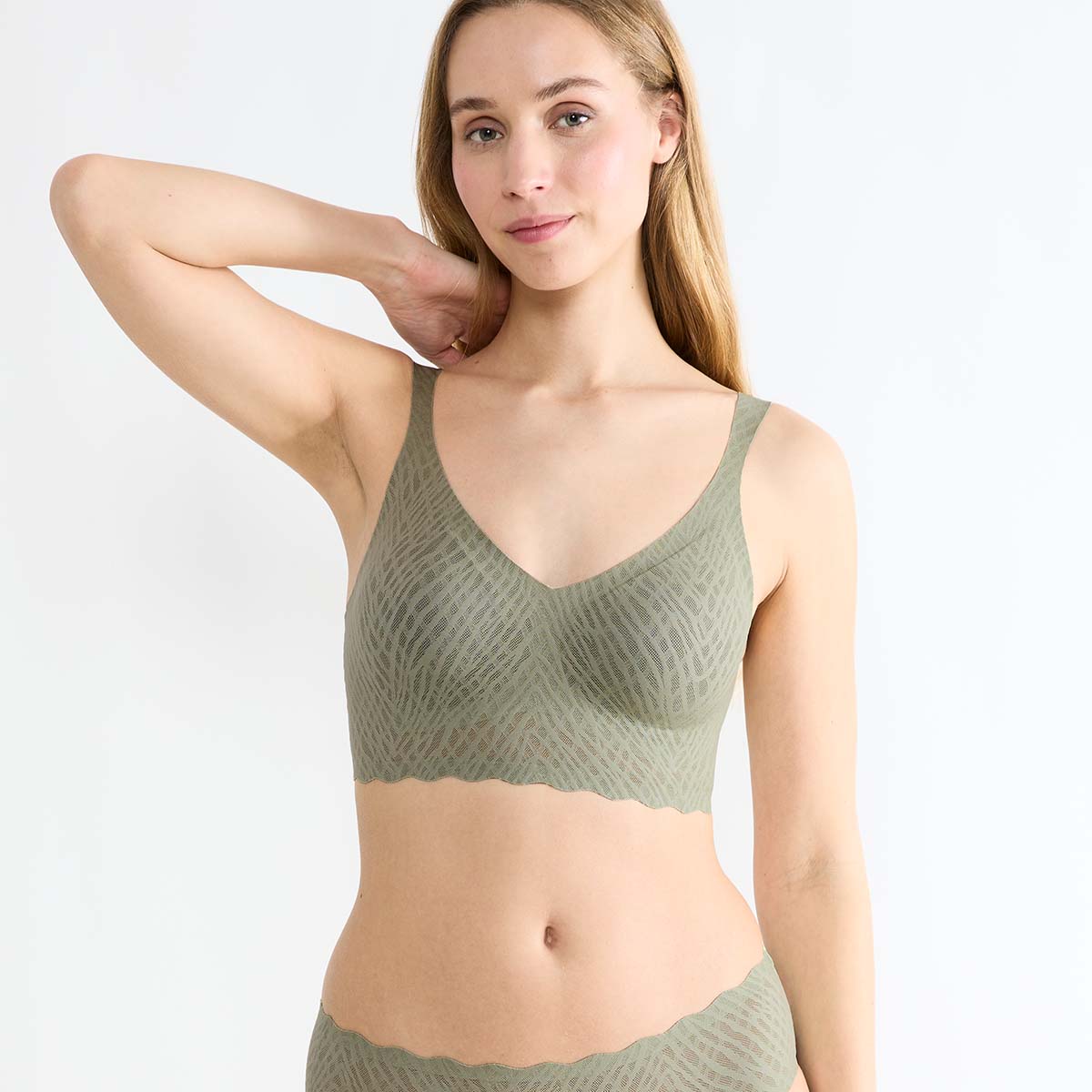 Sloggi Zero Feel Bliss bralette BH, grøn - 10219598 - 00IQ - Moss Green Old
