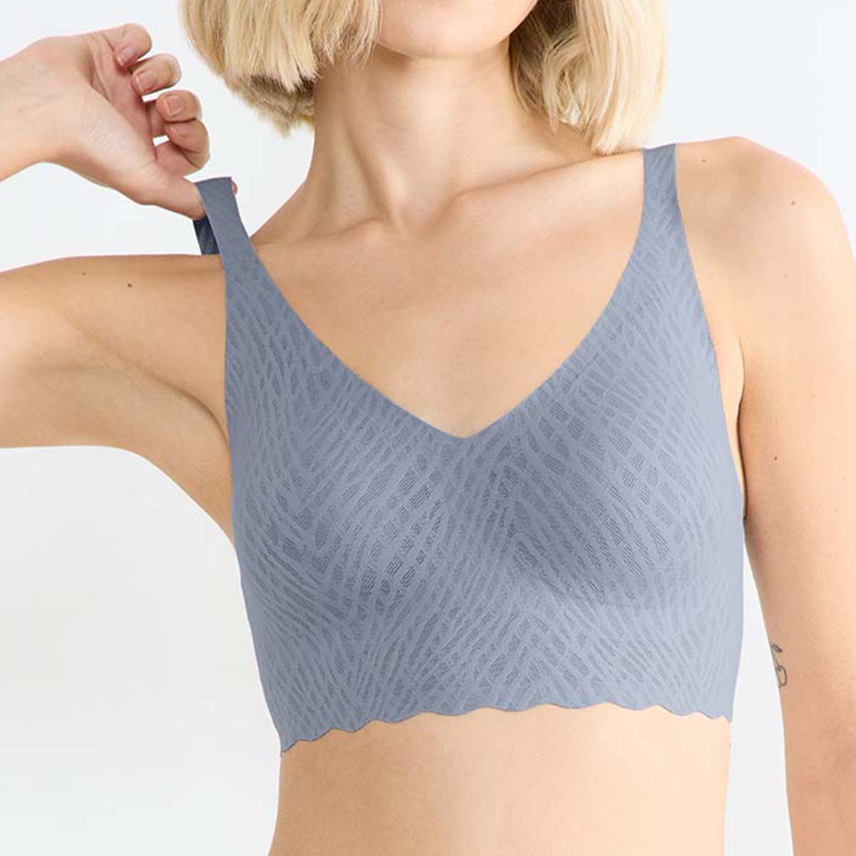 Sloggi Zero Feel Bliss bralette BH, blå - 10219598 - 00PP - Bluish Gray