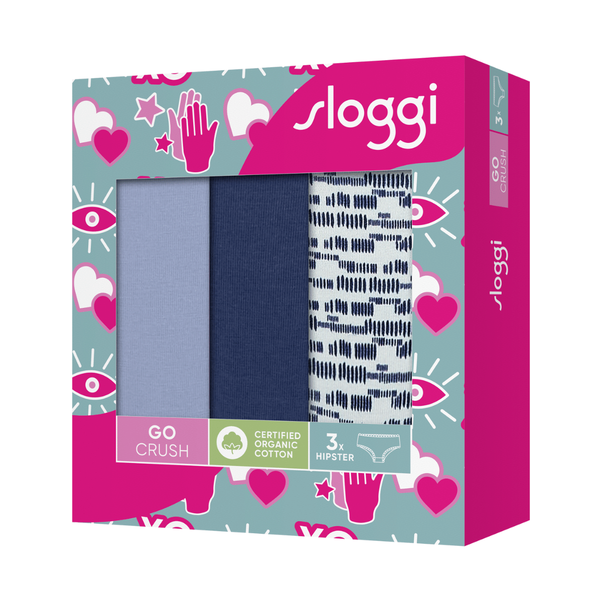 Sloggi GO Crush C3P 3-Pack hipster trusse, multi - 10219671 - V003 - Multiple Colours