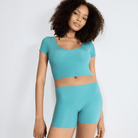 Sloggi Zero Feel 2.0 Crop top, turkis - 10219697 - 1597 - Quiet Turquoise
