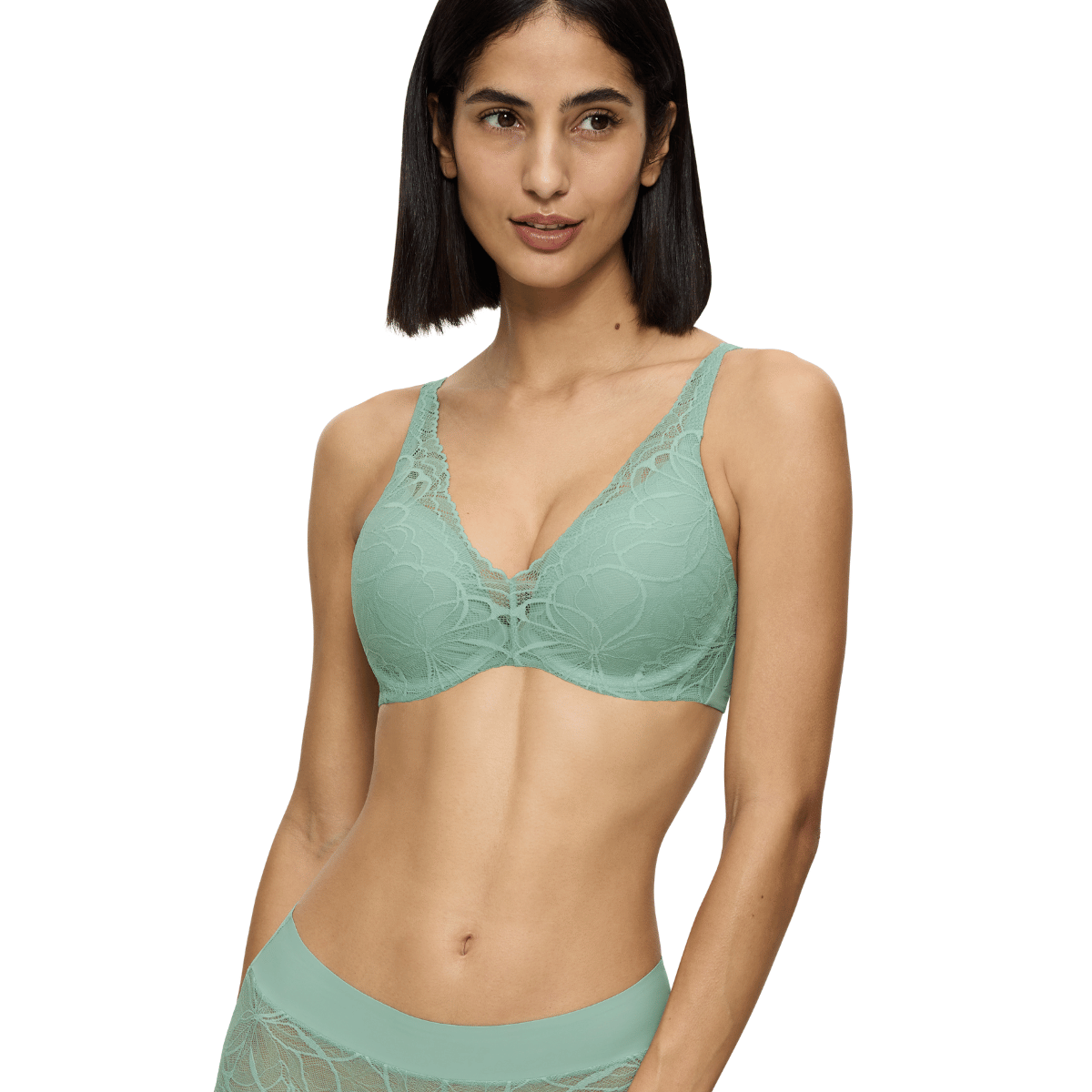 Triumph Body Make-Up Illusion Lace WP BH med bøjle, mintgrøn - 10219710 - 7329 - Misty Turquoise