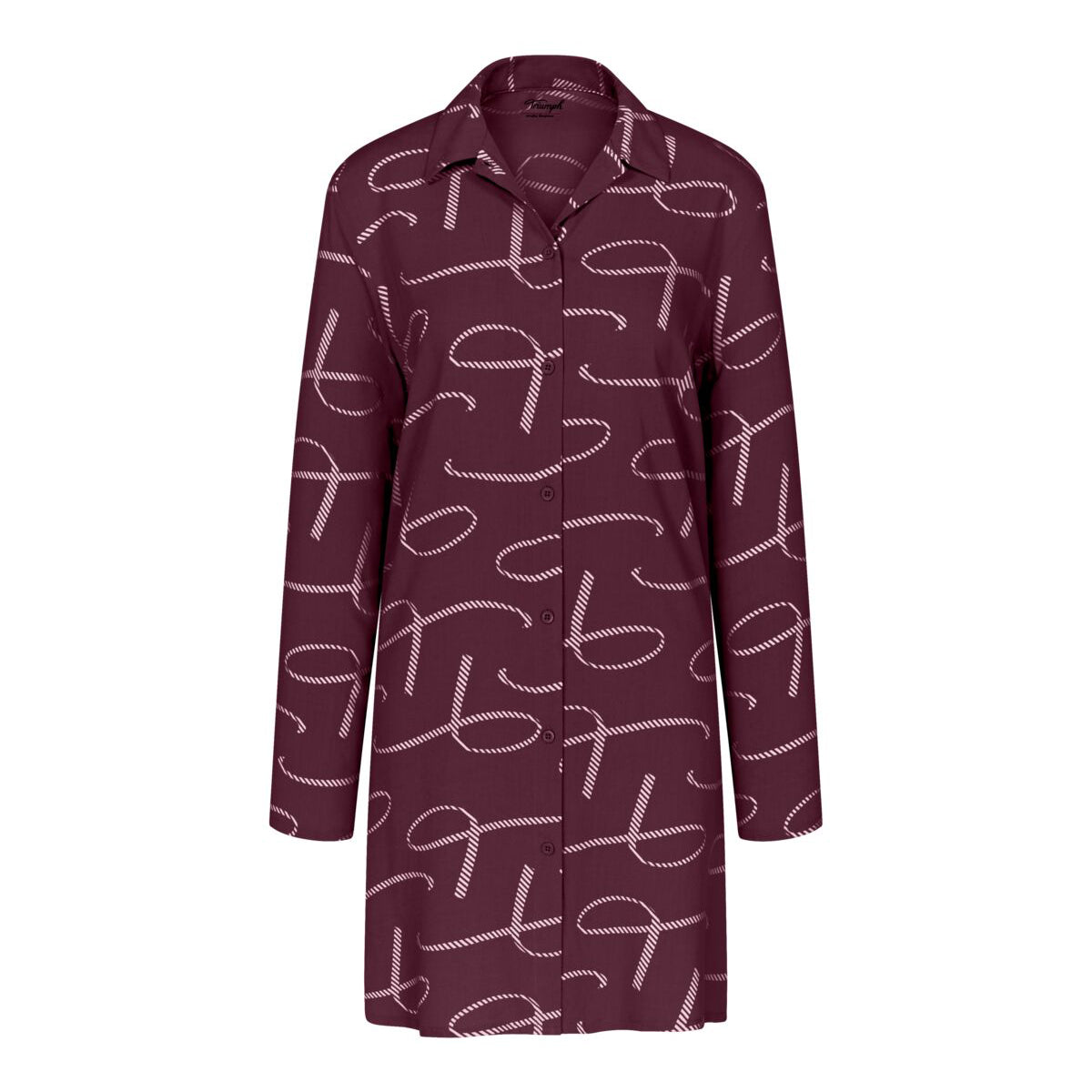 Triumph Boyfriend Fit natskjorte, bordeaux - 10221525 - M005 - Red Light Combination