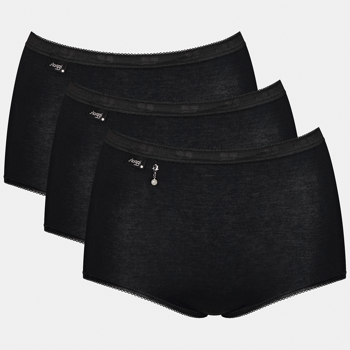 Sloggi Basic H Pearl 3-Pack maxi trusse, sort - 10221611 - 0004 - Black